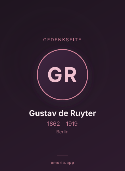 Gedenkportrait von Gustav de Ruyter