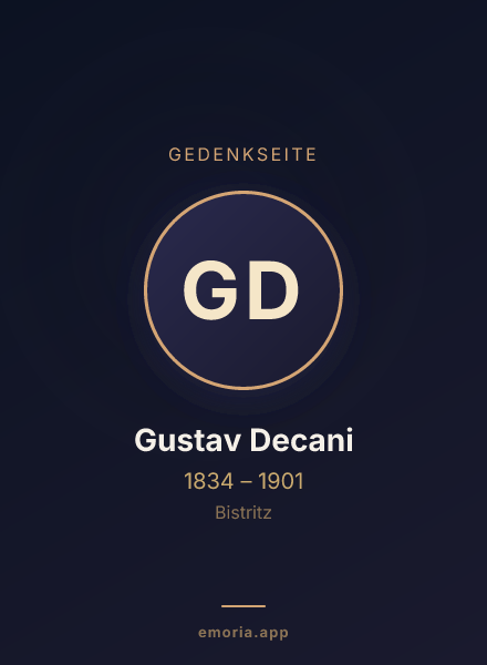 Gedenkportrait von Gustav Decani