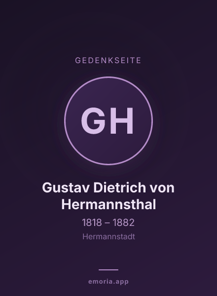 Gedenkportrait von Gustav Dietrich von Hermannsthal