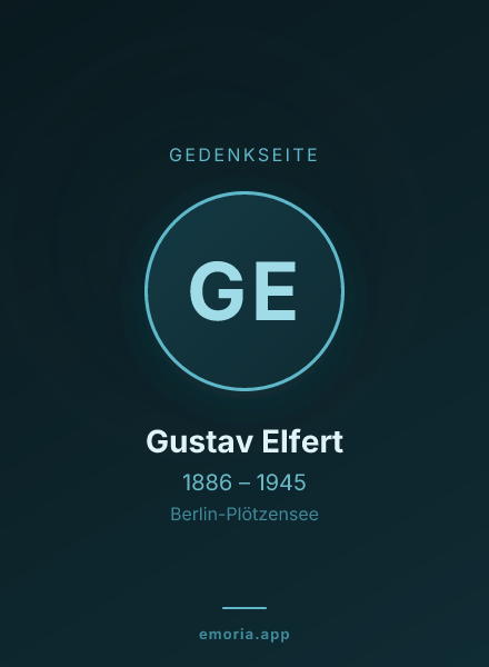 Gedenkportrait von Gustav Elfert