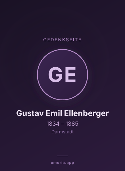 Gedenkportrait von Gustav Emil Ellenberger