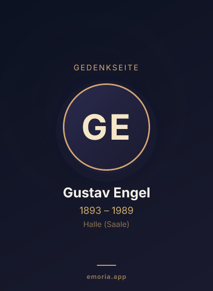 Gedenkportrait von Gustav Engel