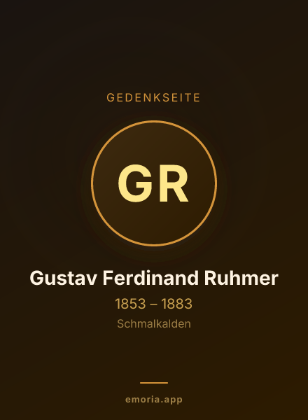 Gedenkportrait von Gustav Ferdinand Ruhmer
