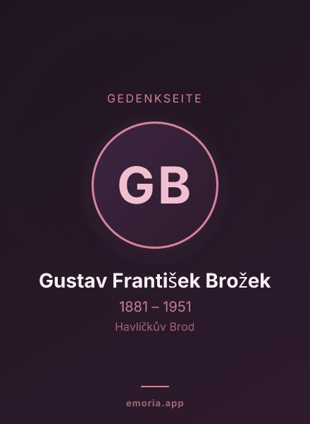 Gedenkportrait von Gustav František Brožek