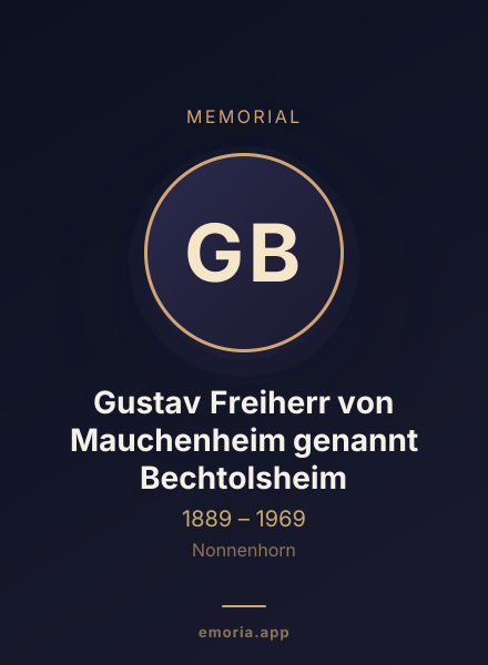 Memorial portrait of Gustav Freiherr von Mauchenheim genannt Bechtolsheim