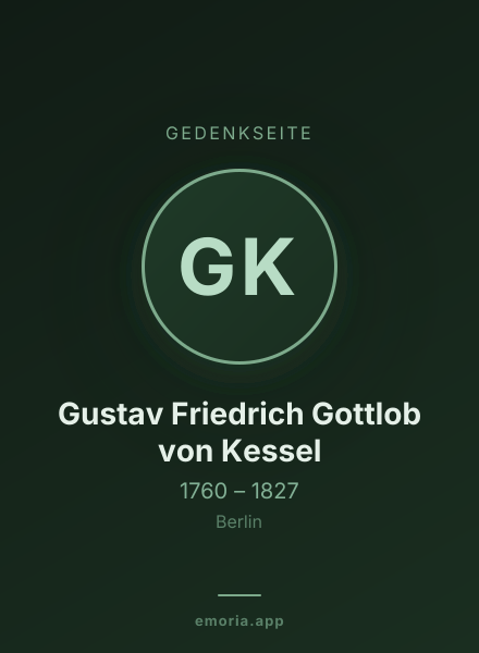 Gedenkportrait von Gustav Friedrich Gottlob von Kessel