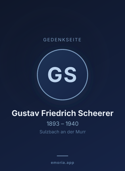 Gedenkportrait von Gustav Friedrich Scheerer