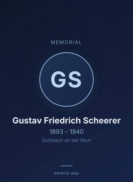 Memorial portrait of Gustav Friedrich Scheerer