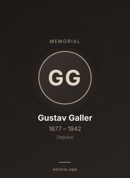 Memorial portrait of Gustav Galler