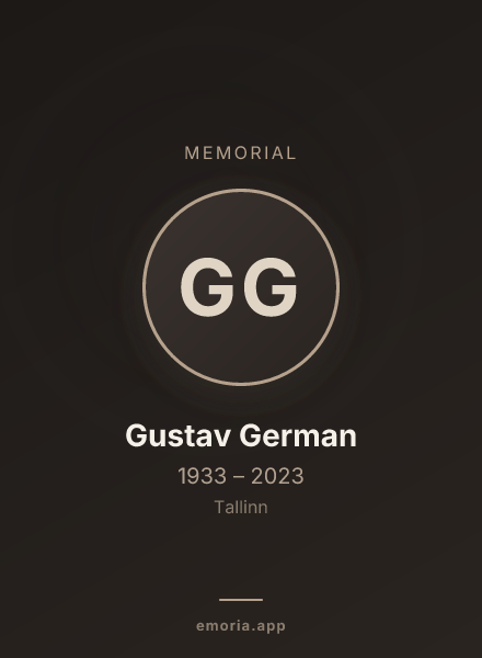 Memorial portrait of Gustav German