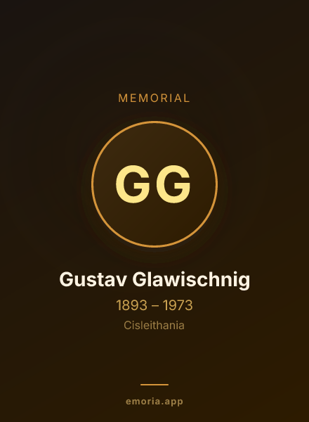 Memorial portrait of Gustav Glawischnig