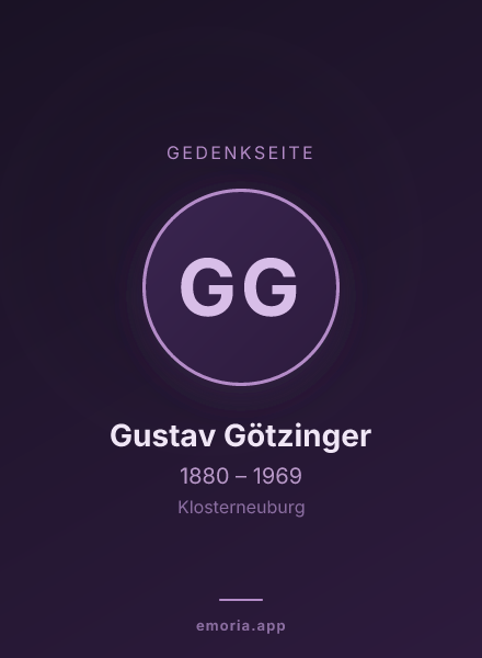 Gedenkportrait von Gustav Götzinger