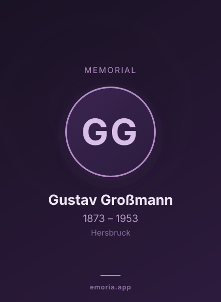 Memorial portrait of Gustav Großmann