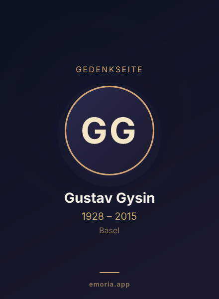 Gedenkportrait von Gustav Gysin