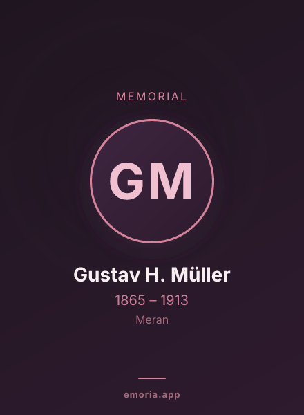 Memorial portrait of Gustav H. Müller