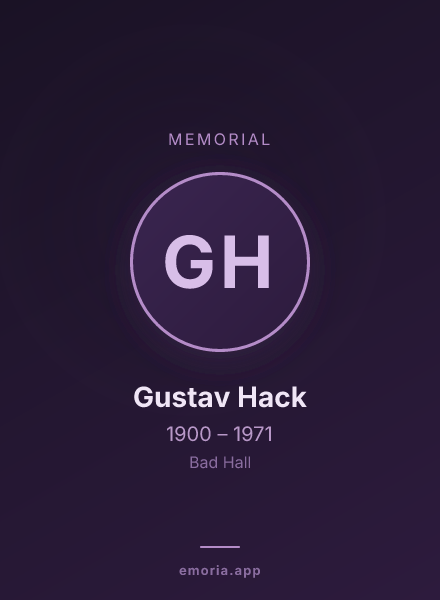 Memorial portrait of Gustav Hack