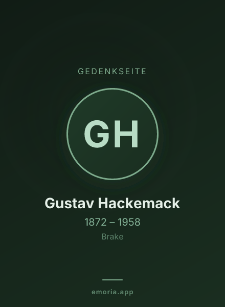 Gedenkportrait von Gustav Hackemack