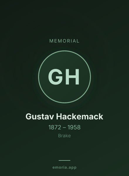 Memorial portrait of Gustav Hackemack