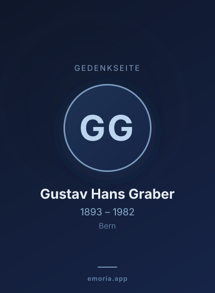 Gedenkportrait von Gustav Hans Graber