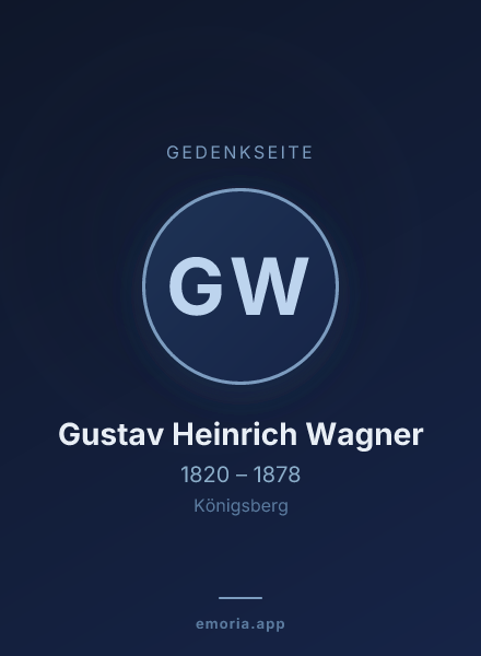 Gedenkportrait von Gustav Heinrich Wagner