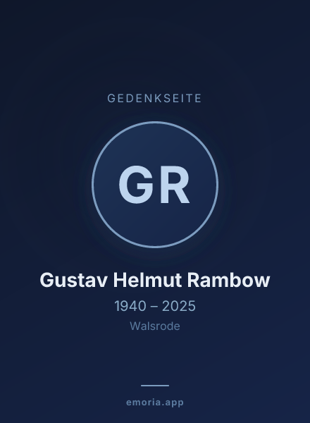Gedenkportrait von Gustav Helmut Rambow