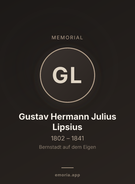 Memorial portrait of Gustav Hermann Julius Lipsius