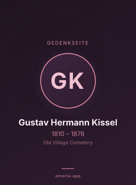 Gedenkportrait von Gustav Hermann Kissel