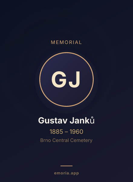 Memorial portrait of Gustav Janků