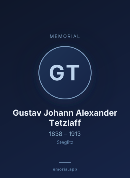 Memorial portrait of Gustav Johann Alexander Tetzlaff
