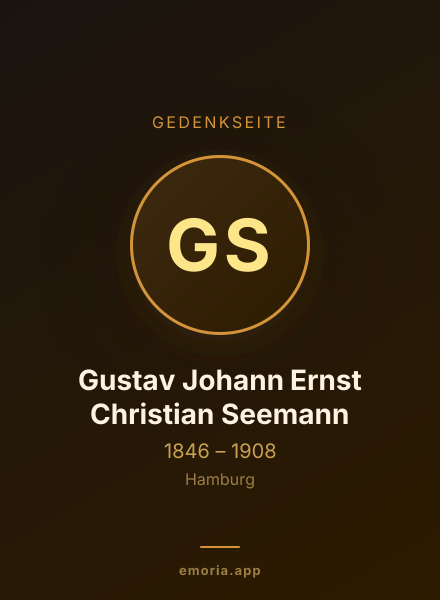 Gedenkportrait von Gustav Johann Ernst Christian Seemann