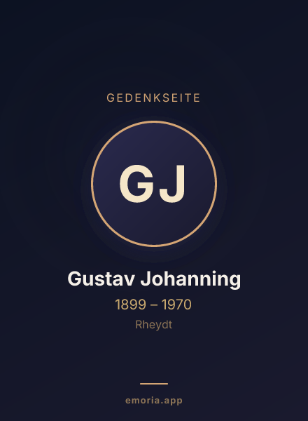 Gedenkportrait von Gustav Johanning