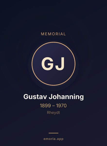 Memorial portrait of Gustav Johanning