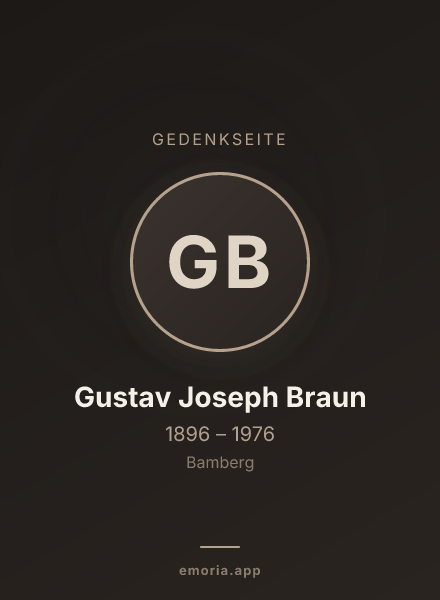 Gedenkportrait von Gustav Joseph Braun