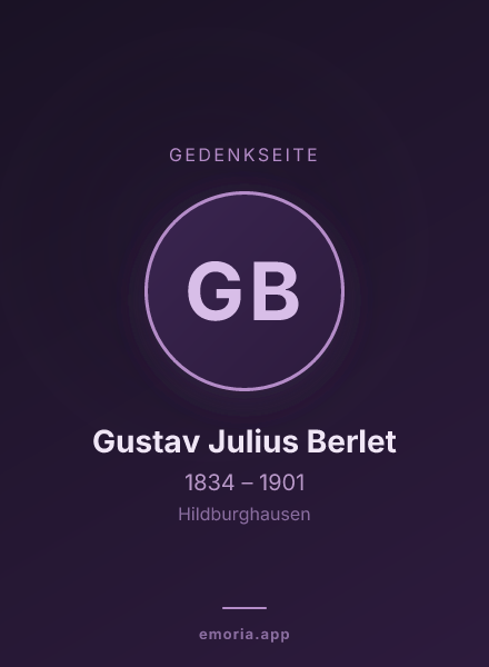 Gedenkportrait von Gustav Julius Berlet