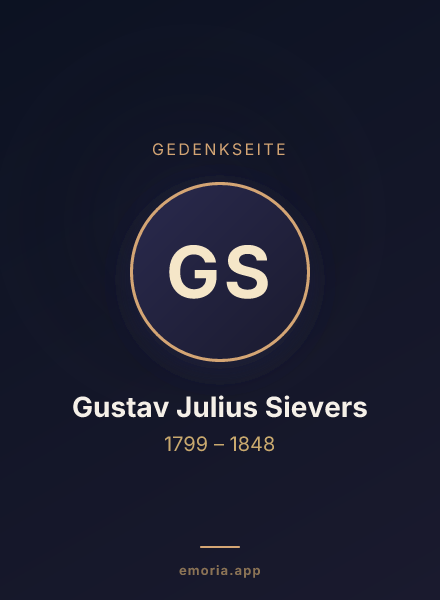 Gedenkportrait von Gustav Julius Sievers