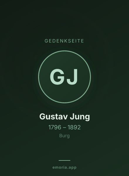 Gedenkportrait von Gustav Jung