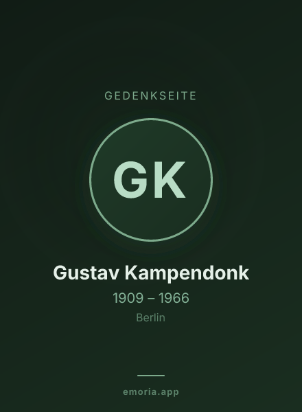 Gedenkportrait von Gustav Kampendonk
