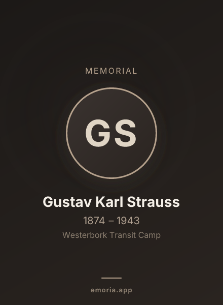 Memorial portrait of Gustav Karl Strauss