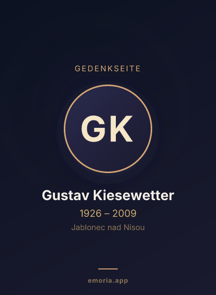 Gedenkportrait von Gustav Kiesewetter