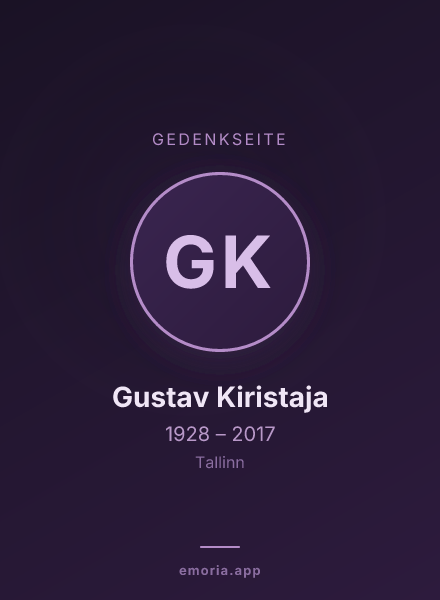 Gedenkportrait von Gustav Kiristaja