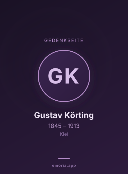 Gedenkportrait von Gustav Körting