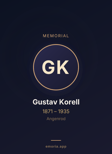 Memorial portrait of Gustav Korell