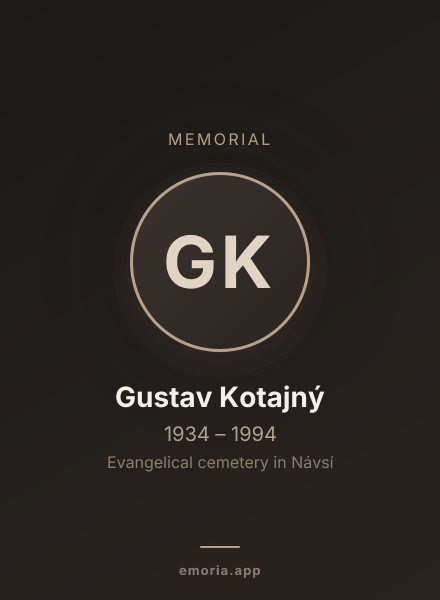 Memorial portrait of Gustav Kotajný