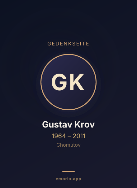 Gedenkportrait von Gustav Krov