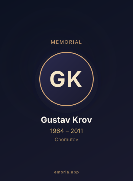 Memorial portrait of Gustav Krov