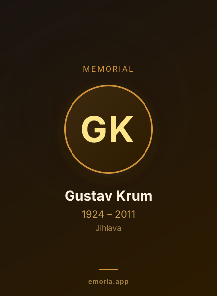 Memorial portrait of Gustav Krum