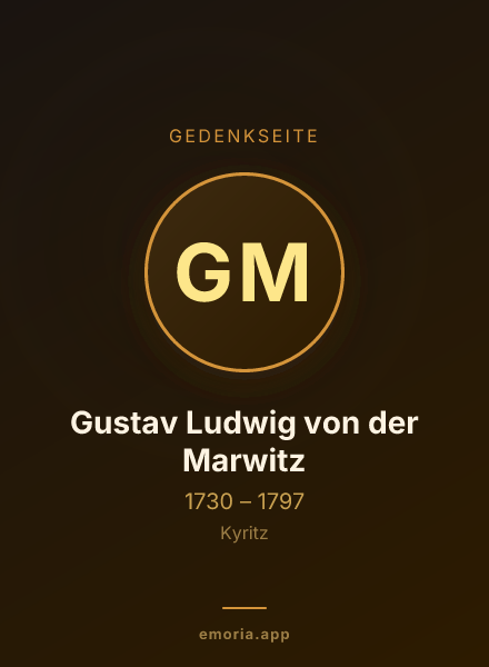 Gedenkportrait von Gustav Ludwig von der Marwitz