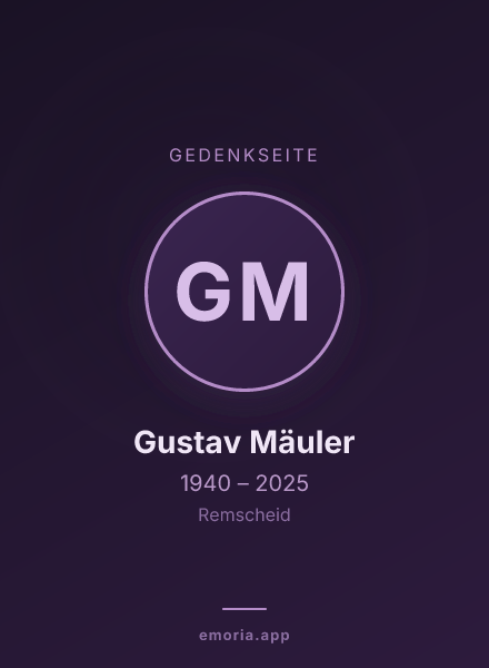 Gedenkportrait von Gustav Mäuler