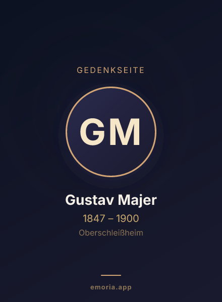 Gedenkportrait von Gustav Majer