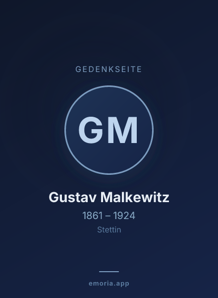 Gedenkportrait von Gustav Malkewitz
